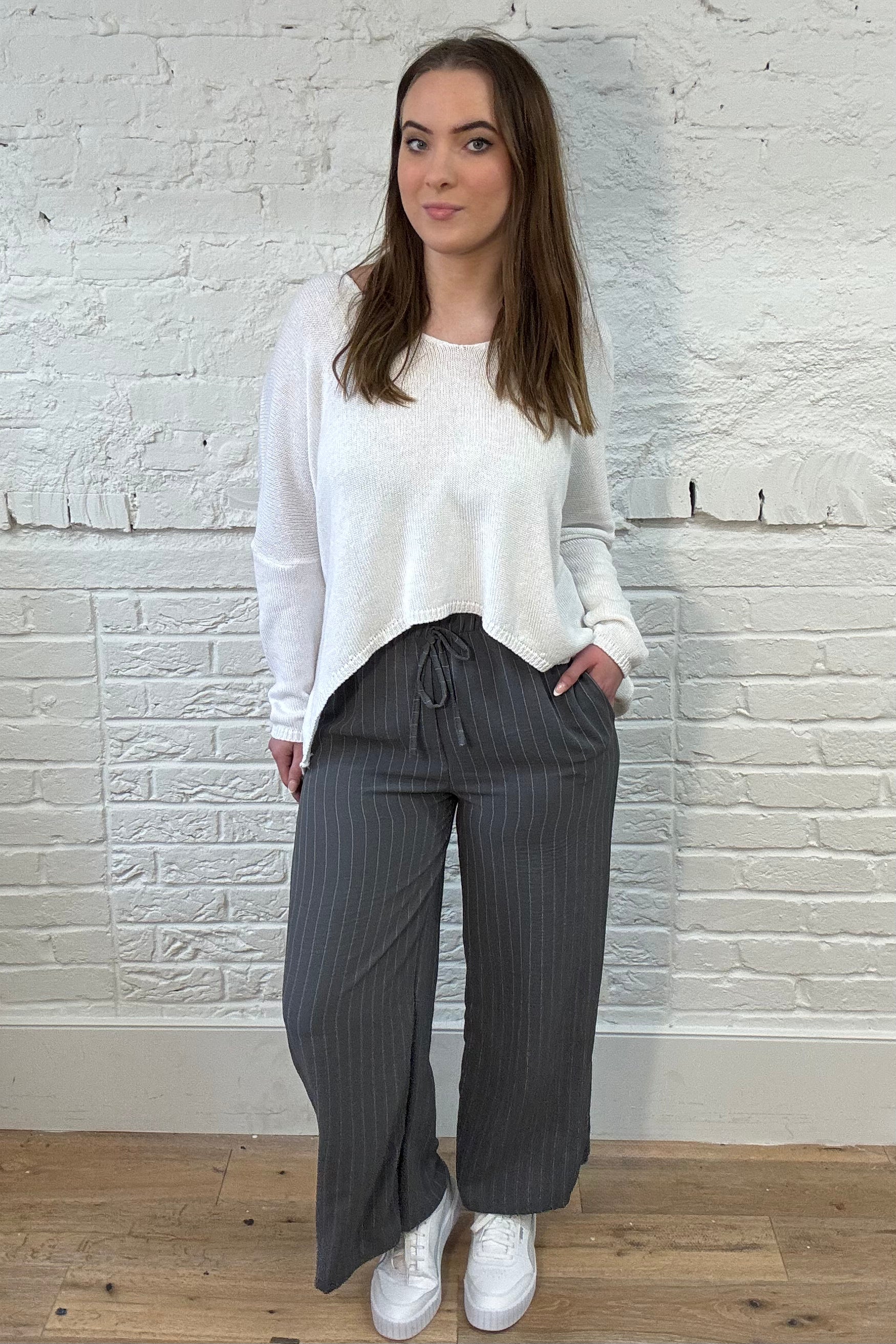 Birgitta Pinstripe Wide Leg Trousers