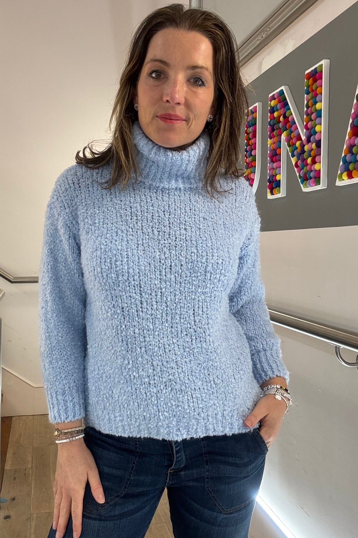 Cowl Neck Boucle Jumper