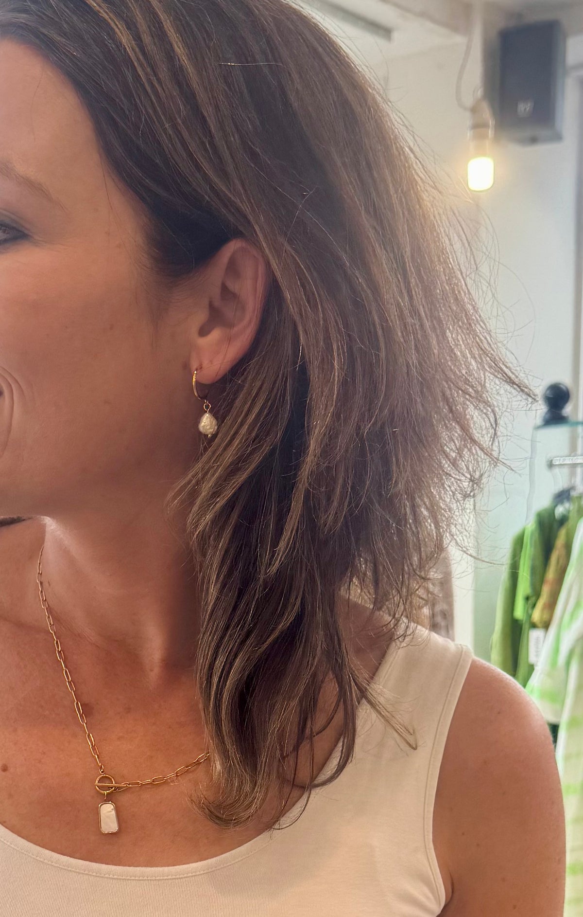 Freshwater Pearl Gold Plated Earrings