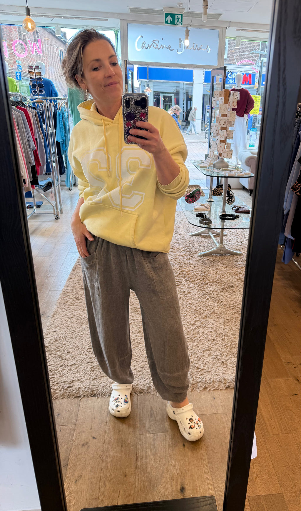 Cotton & Linen Mix Barrel Leg Trousers