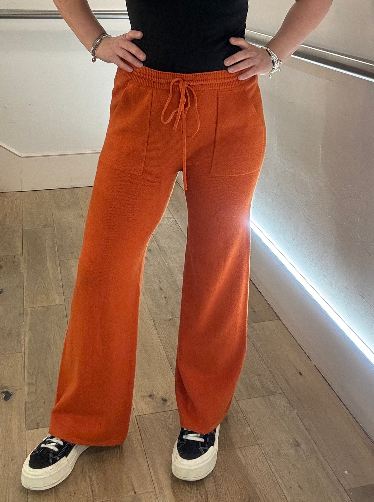 Wide Leg Knitted Trousers