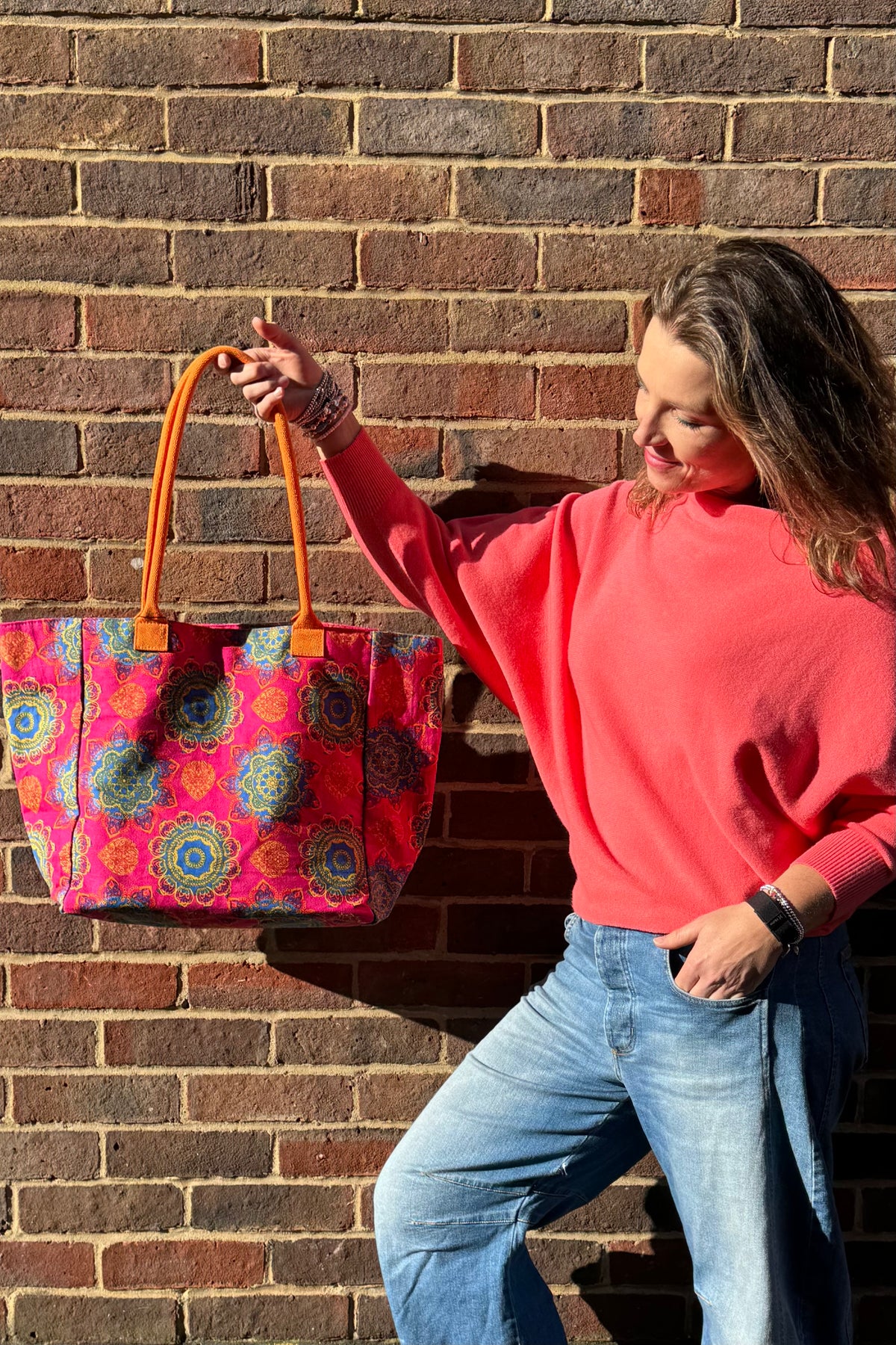 The Arya Mandala Print Beach Bag