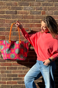 The Arya Mandala Print Beach Bag