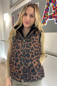 Reversible Animal Print Gilet