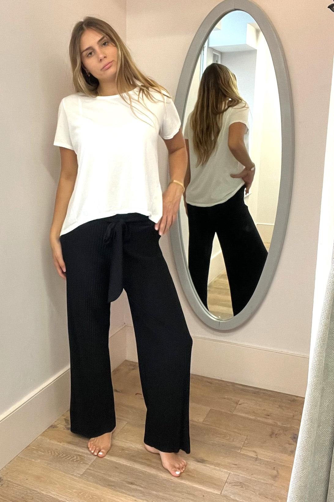 Pleated Wide Leg Trousers