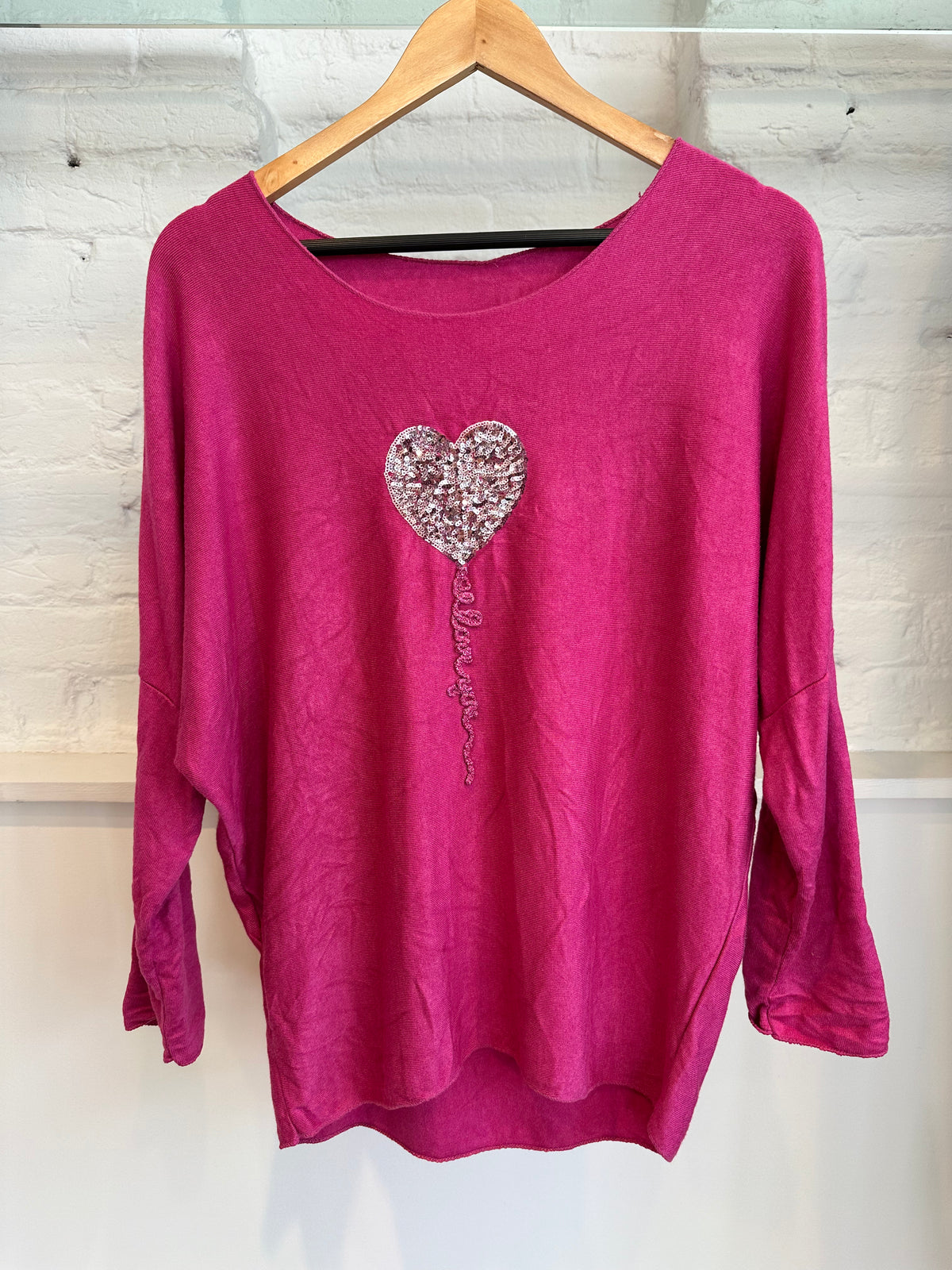 Sequin Balloon Heart Top