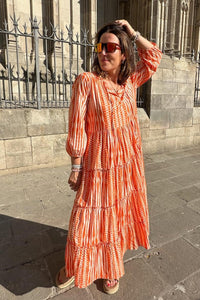 Citrus Fun Tiered Maxi Dress