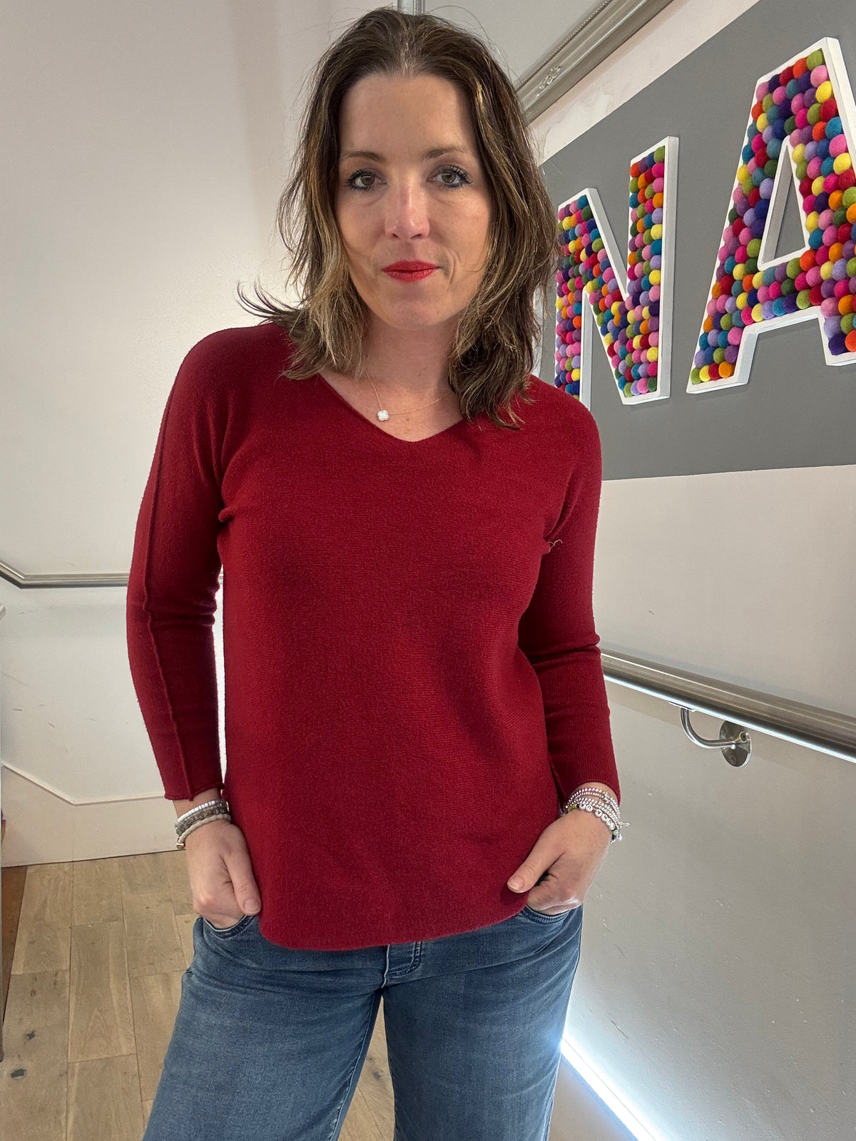 Buy Penny Curved Hem V Neck Jumper for Women's on Sale Luna UK