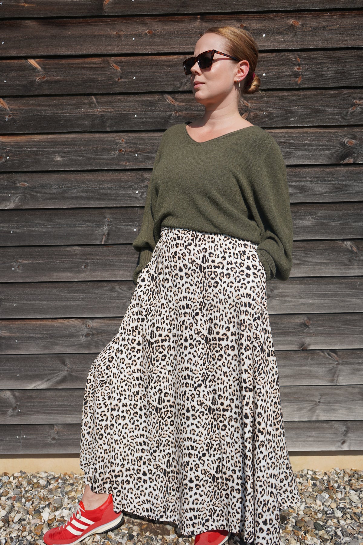 Leopard Print Skirt with Pockets