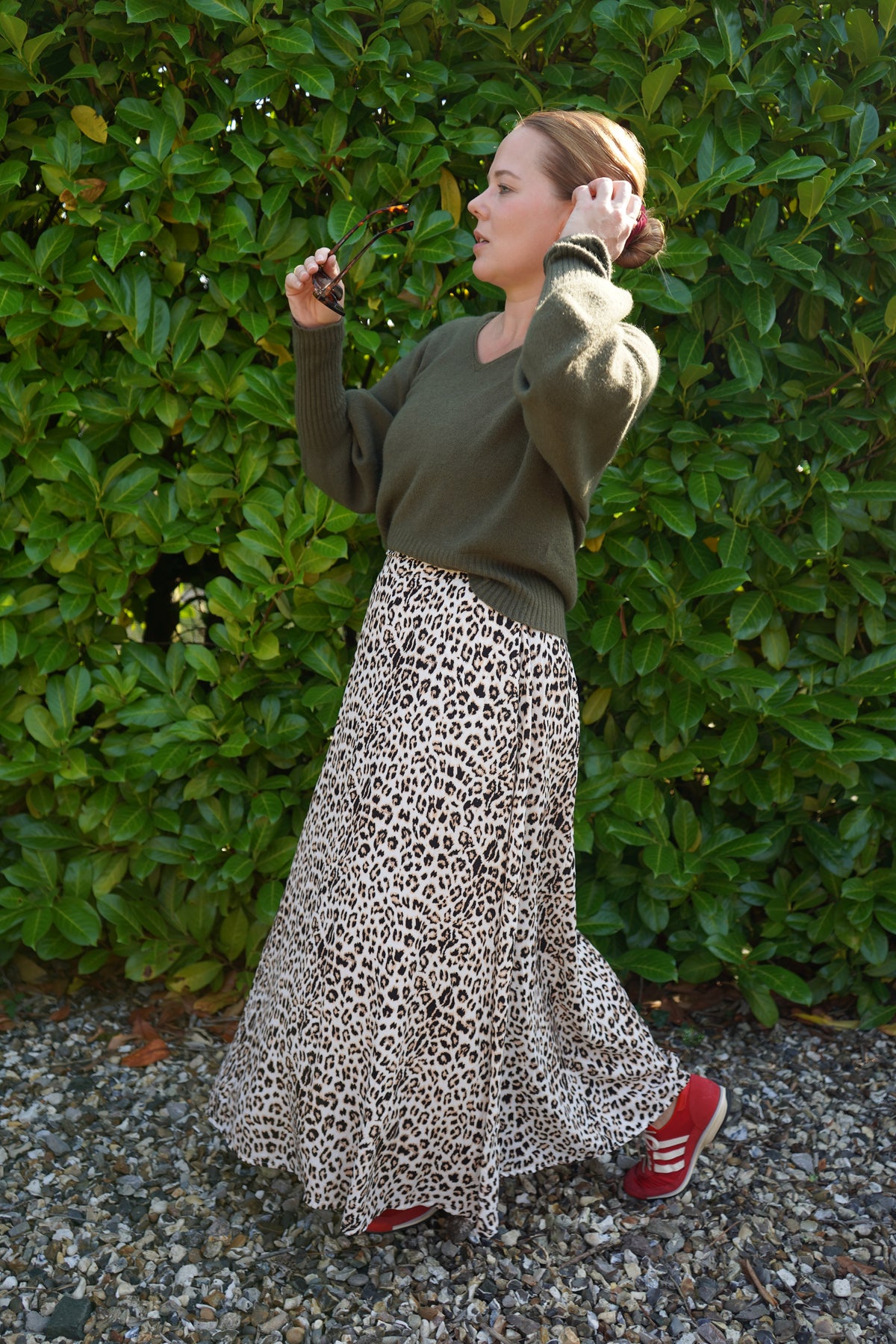 Leopard Print Skirt with Pockets