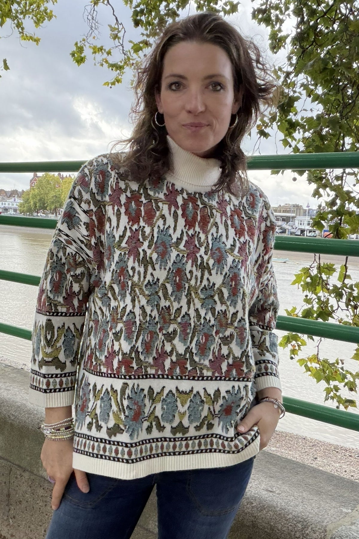 Zita Boxy Patterned Knit Jumper