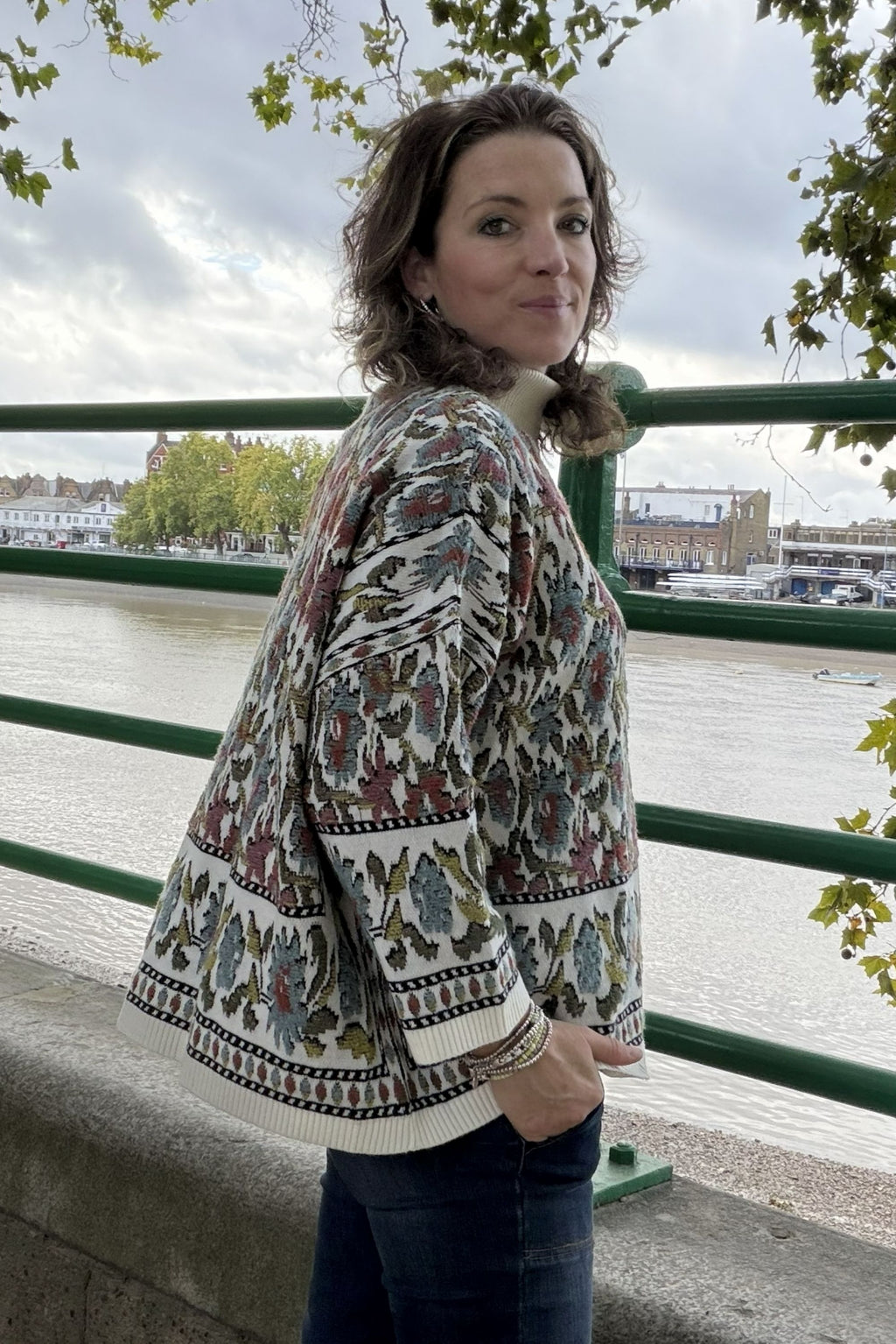 Zita Boxy Patterned Knit Jumper