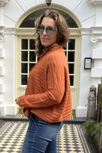 Serafina Cowl Neck Button Knit