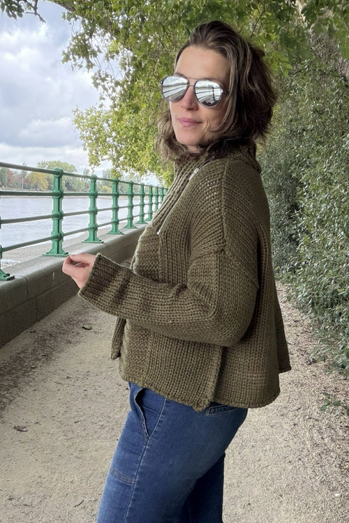 Benedetta Zip Collar Cardigan
