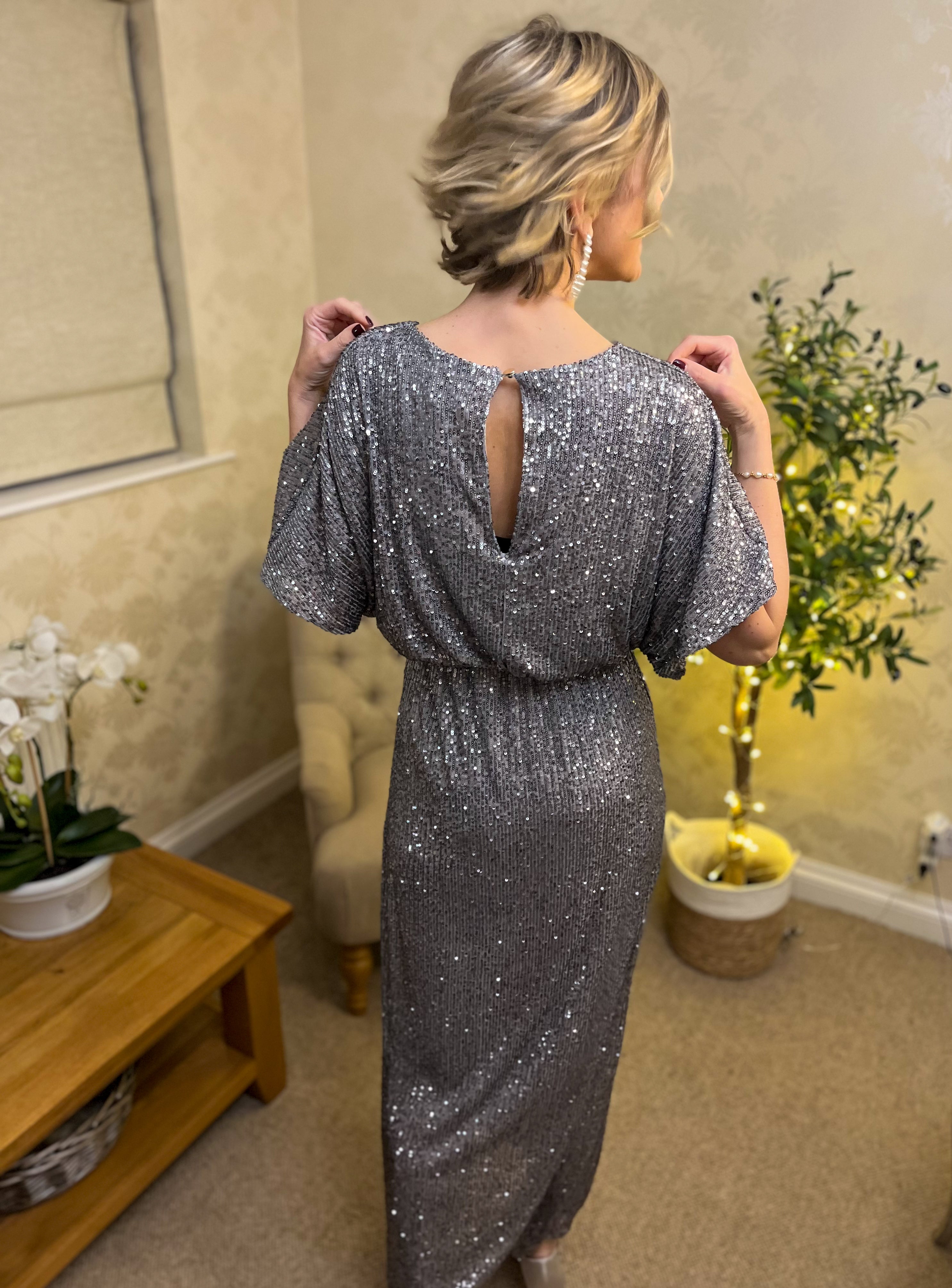 glitter maxi dress uk Floor Length Gold Maxi Dress Uk GOLDEN HOUR SEQUIN MAXI DRESS (GOLD) Extra Small