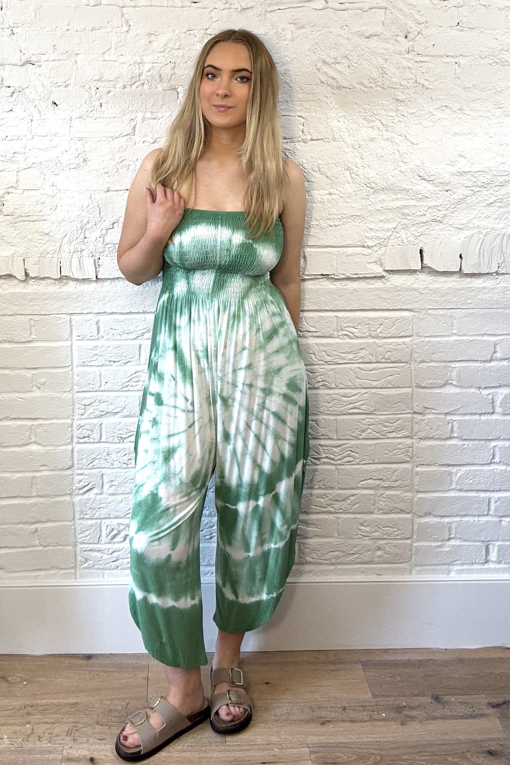 Tie Dye Strapless Jumpsuit