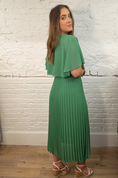 Mariella Pleated Chiffon Dress