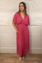 Mariella Pleated Chiffon Dress