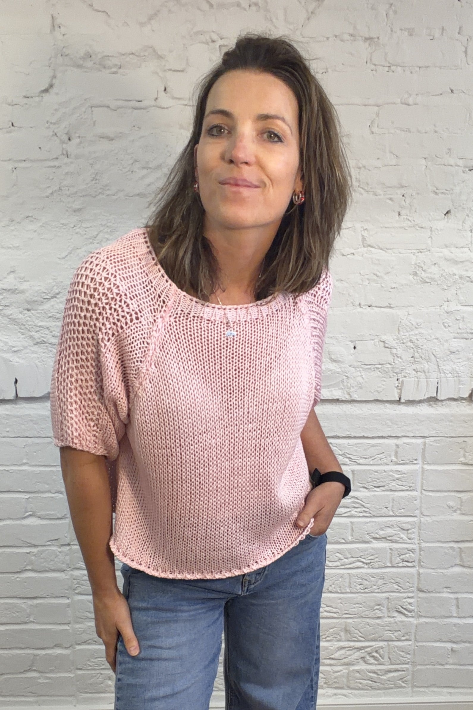 Kiki Cotton Crochet Knit Sweater