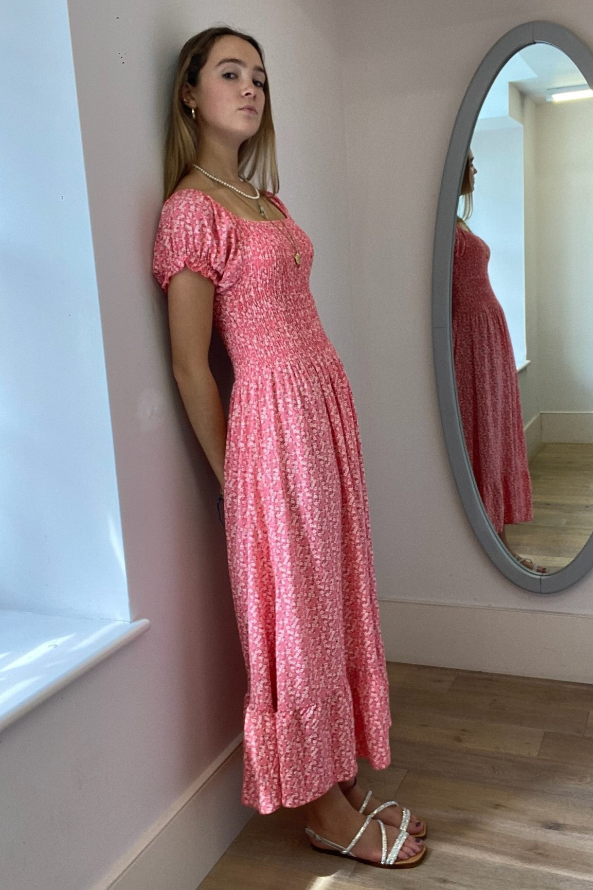 Ditsy Floral Smocked Maxi Dress