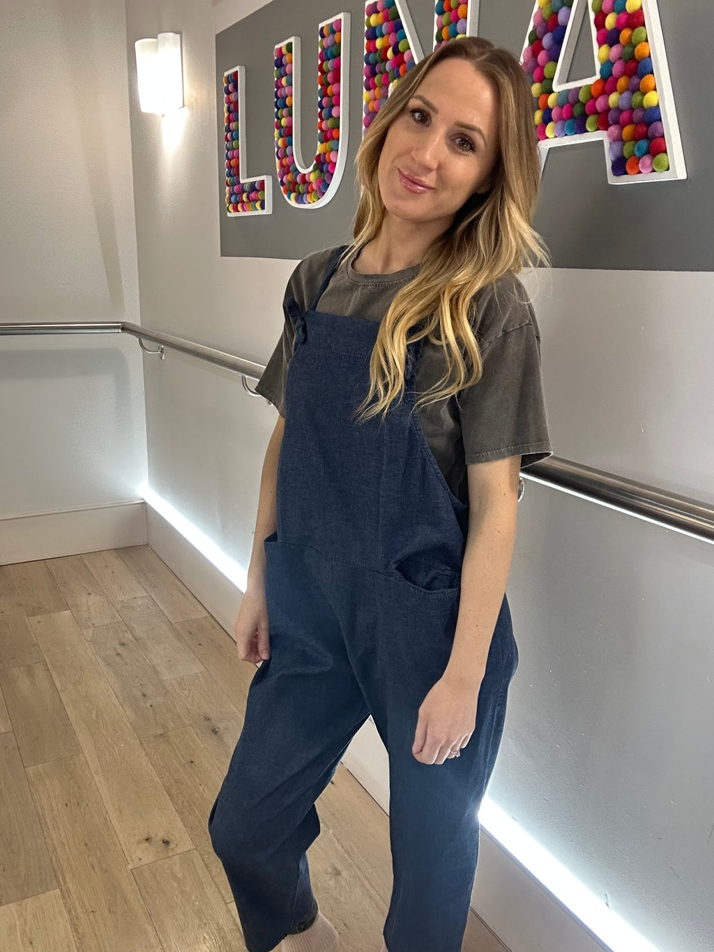 Light Denim Knot Dungarees