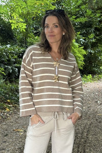 Striped Starfish Charm Knit