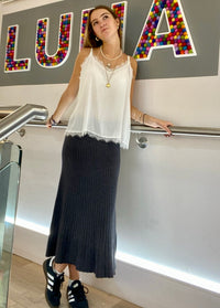 Fine Knit Ribbed Skirt