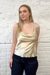 Suzy D Drape Front Satin Camisole
