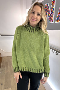 Funnel Neck Contrast Stitch Jumper