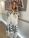Abstract Botanical Print Dress