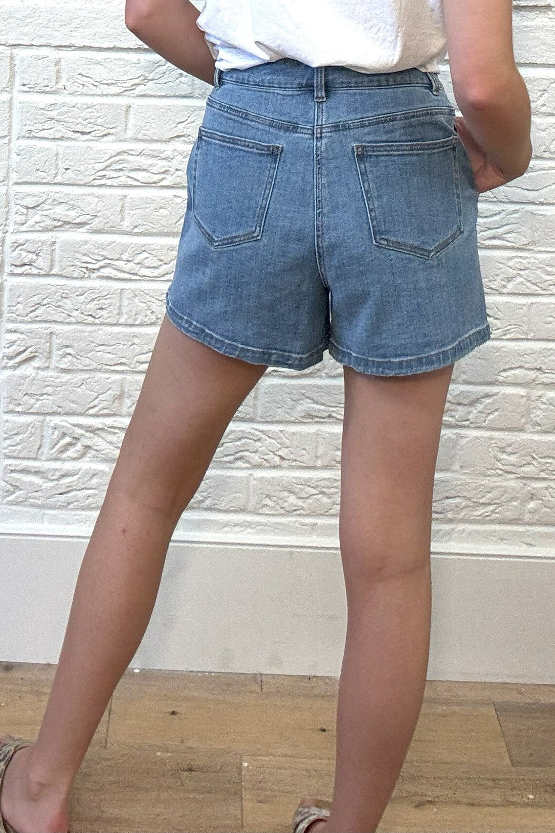 Jenna Patch Pocket Denim Shorts