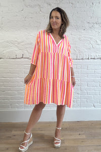 Cabo Neon Stripe Dress
