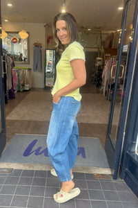 Vintage Wash Barrel Leg Jeans