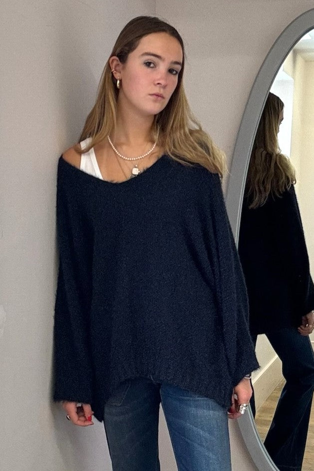 Fluffy V Neck Knit