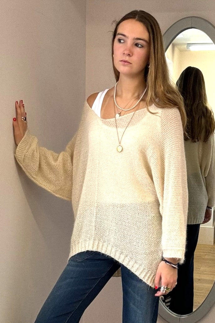 Fluffy V Neck Knit