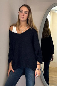 Fluffy V Neck Knit