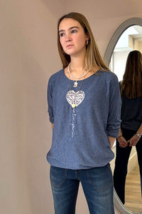 Sequin Balloon Heart Top