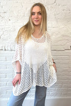 Open Knit Heart Top