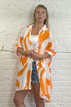 Long Abstract Print Cotton Shirt