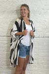 Long Abstract Print Cotton Shirt