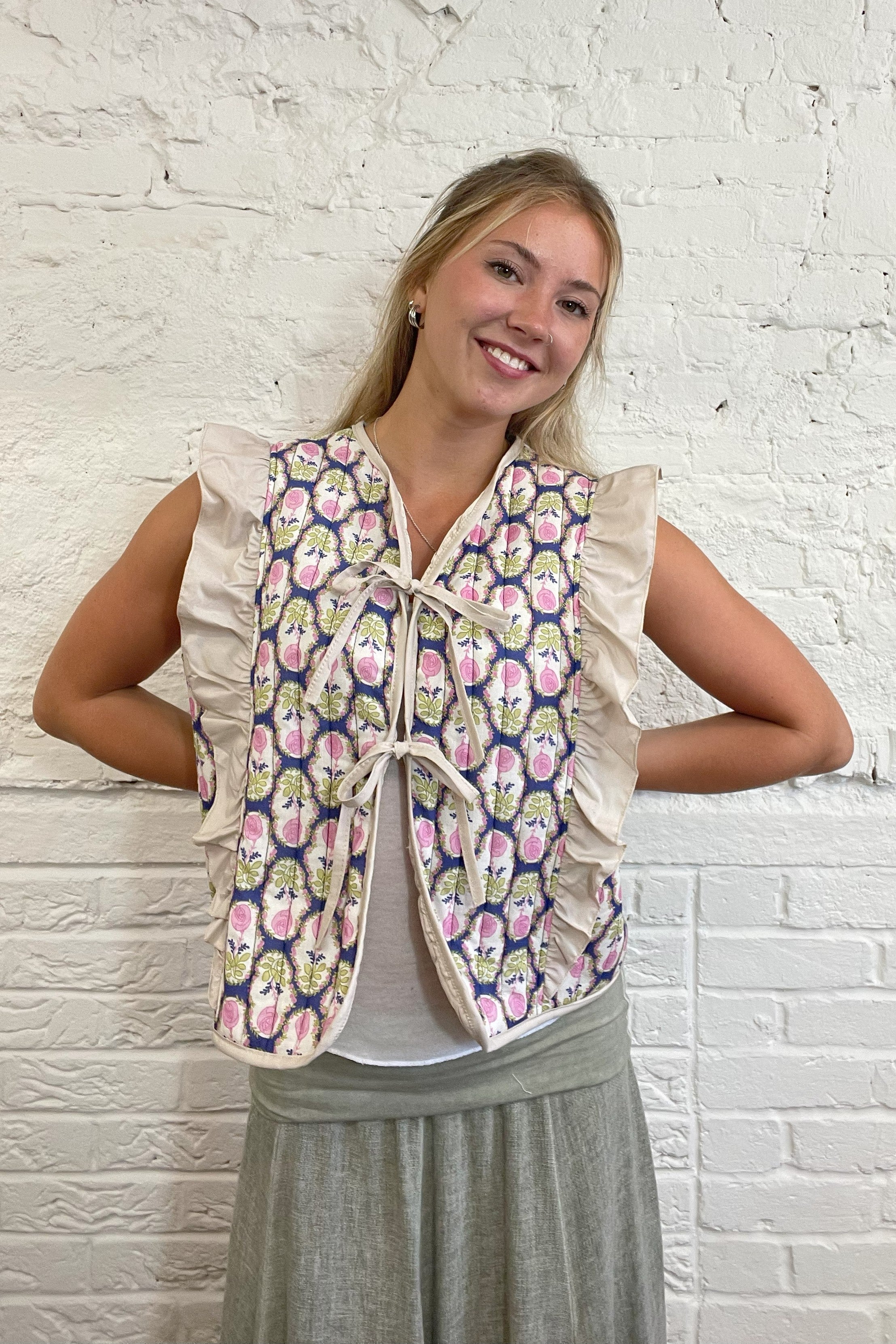Rose Bud Quilted Gilet