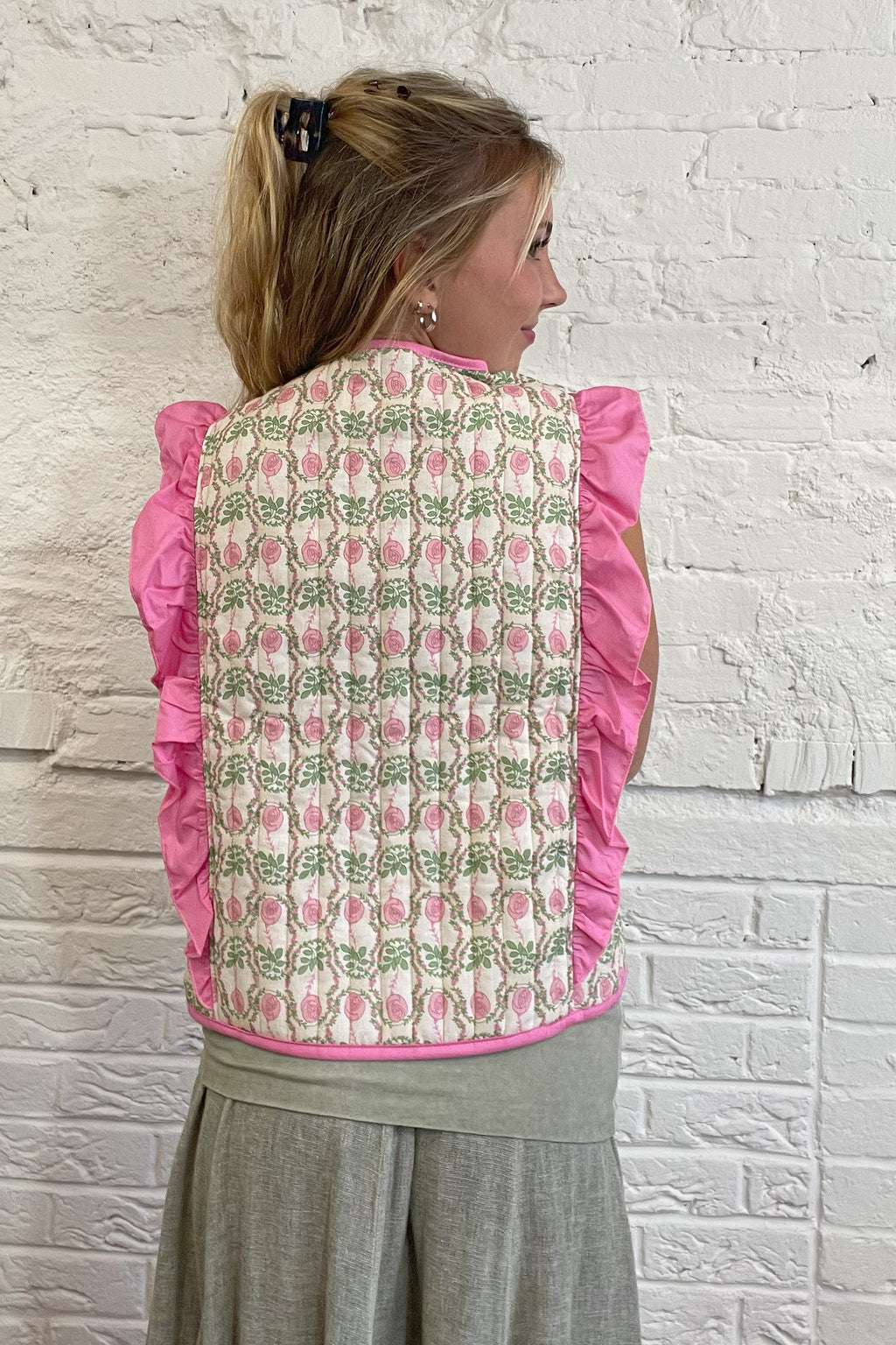 Rose Bud Quilted Gilet
