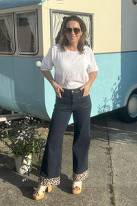 Sasa Leopard Trim Jeans