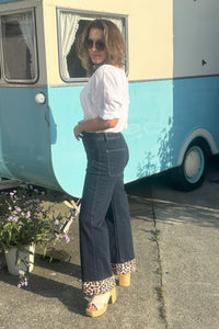 Sasa Leopard Trim Jeans