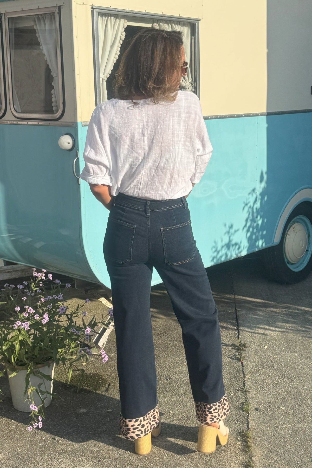 Sasa Leopard Trim Jeans