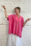 Suzy D Satin Oversize V Neck Top
