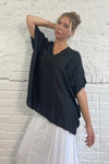 Suzy D Satin Oversize V Neck Top