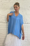 Suzy D Satin Oversize V Neck Top