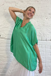 Suzy D Satin Oversize V Neck Top
