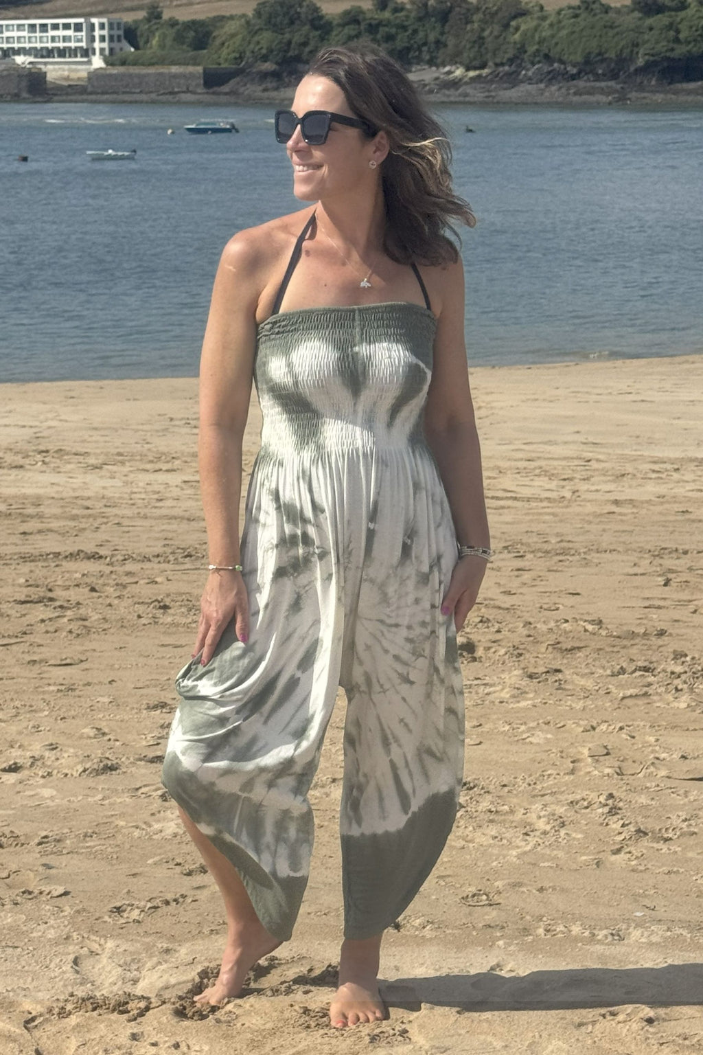 Tie Dye Strapless Jumpsuit